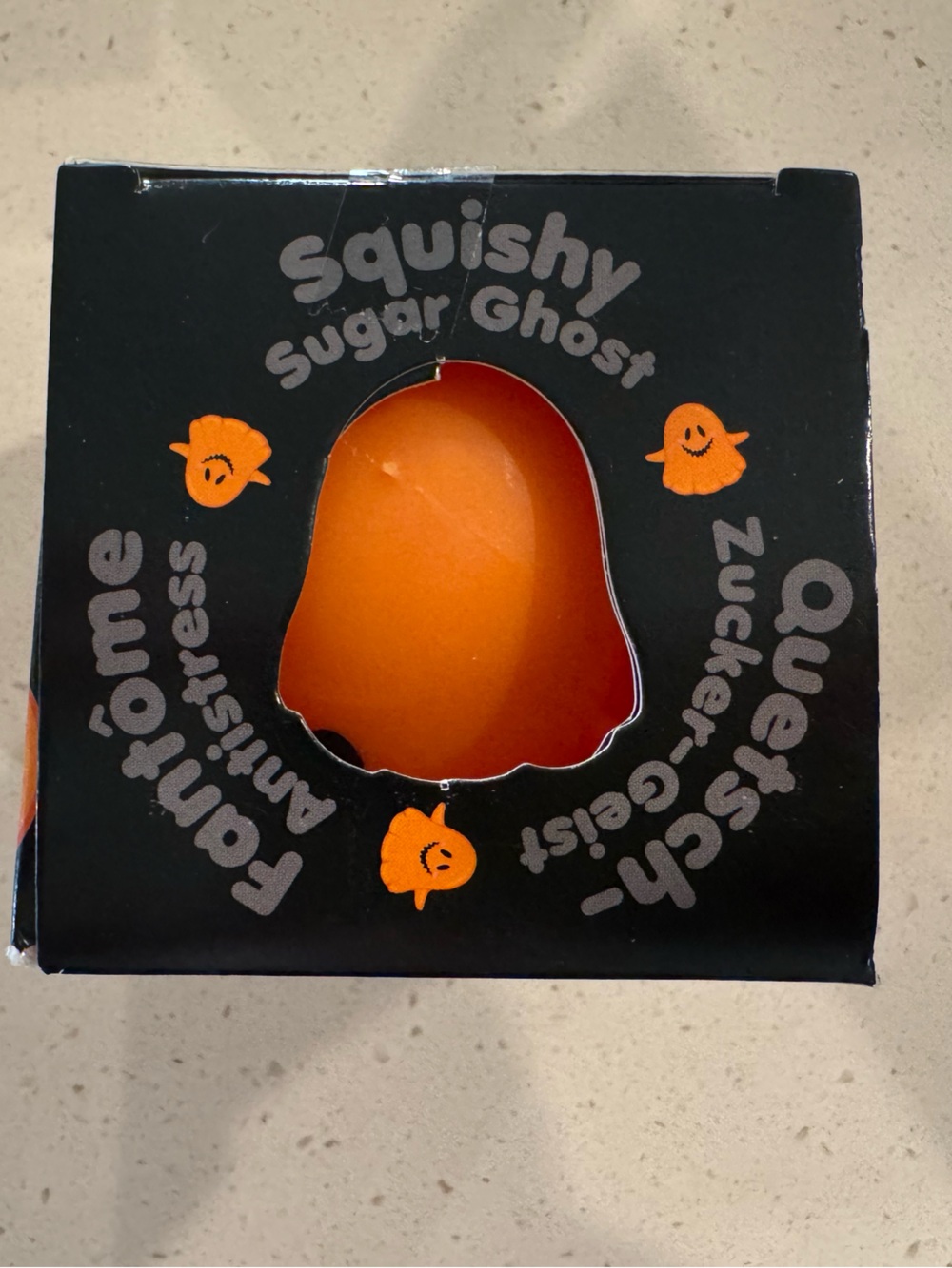 Squishy Sugar Ghost Toy - Orange (Glows in the Dark) - Picture 2 of 3